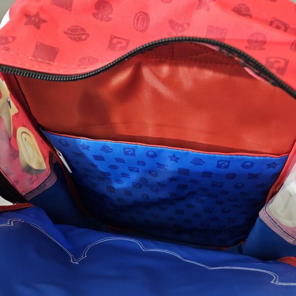 Nintendo Super Mario Backpack 17" Luigi Yoshi Padded Tablet Pocket Key Chain Kid - Picture 5 of 8